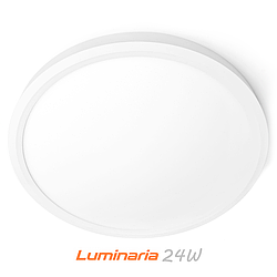 Світильник світлодіодний накладний GLR-24W WHITE Luminaria 5000K 2640Lm 220V IP20 Ø300x23мм 24Вт білий