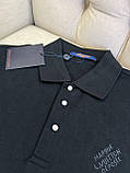 Сорочка поло Louis Vuitton Damier Signature Black чоловіча чорна якість преміум, фото 6