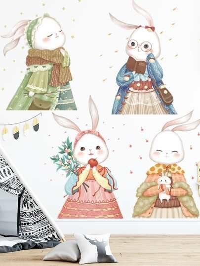 Вінілова наклейка 4 зайці кролика (лист 60 х 90 см) Б405 XG-AB