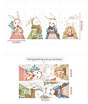 Вінілова наклейка 4 зайці кролика (лист 60 х 90 см) Б405 XG-AB, фото 2