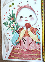 Вінілова наклейка 4 зайці кролика (лист 60 х 90 см) Б405 XG-AB, фото 3