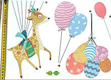 Наклейка на стіну BRUP Звірі з повітряними кульками (лист 60 х 90 см) Б146-19 FG-AB, фото 5