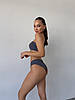 Купальник топ і бразиліани з італійського біфлексу графіт сірий, фото 8