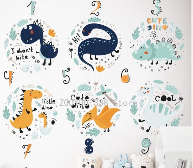 Вінілові наклейки Динозаври на відпочинку (лист 60 х 90 см) б249-22 KLD-AB