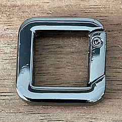 Карабін КВАДРАТ для сумки Ø всередині 15*15*4 мм ГРАФІТ