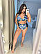 Купальник жіночий базовий ідеальний роздільний плавки висока талія ліф топ біфлекс пляжний принт батал, фото 3