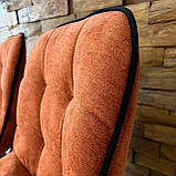 Кухонний стілець GARDA зі спинкою з теракотового шеніла на металевому чорному каркасі, фото 2