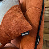 Кухонний стілець GARDA зі спинкою з теракотового шеніла на металевому чорному каркасі, фото 9