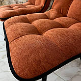 Кухонний стілець GARDA зі спинкою з теракотового шеніла на металевому чорному каркасі, фото 3