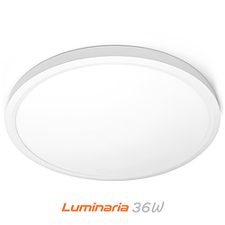 Світильник світлодіодний накладний GLR-36W WHITE Luminaria 5000K 3960Lm 220V IP20 Ø400x23мм 36Вт білий