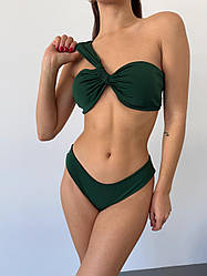 Купальник топ і бразиліани з італійського біфлексу Christel 015 зелений