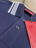 Трикотажне поло темно-синього кольору (класичне лого) чоловіча футболка якість преміум, фото 2