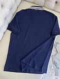 Трикотажне поло темно-синього кольору (класичне лого) чоловіча футболка якість преміум, фото 5