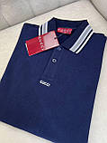 Трикотажне поло темно-синього кольору (класичне лого) чоловіча футболка якість преміум, фото 6