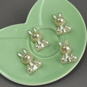 10 шт - Кабашон пластик Мишка 16х24 мм -