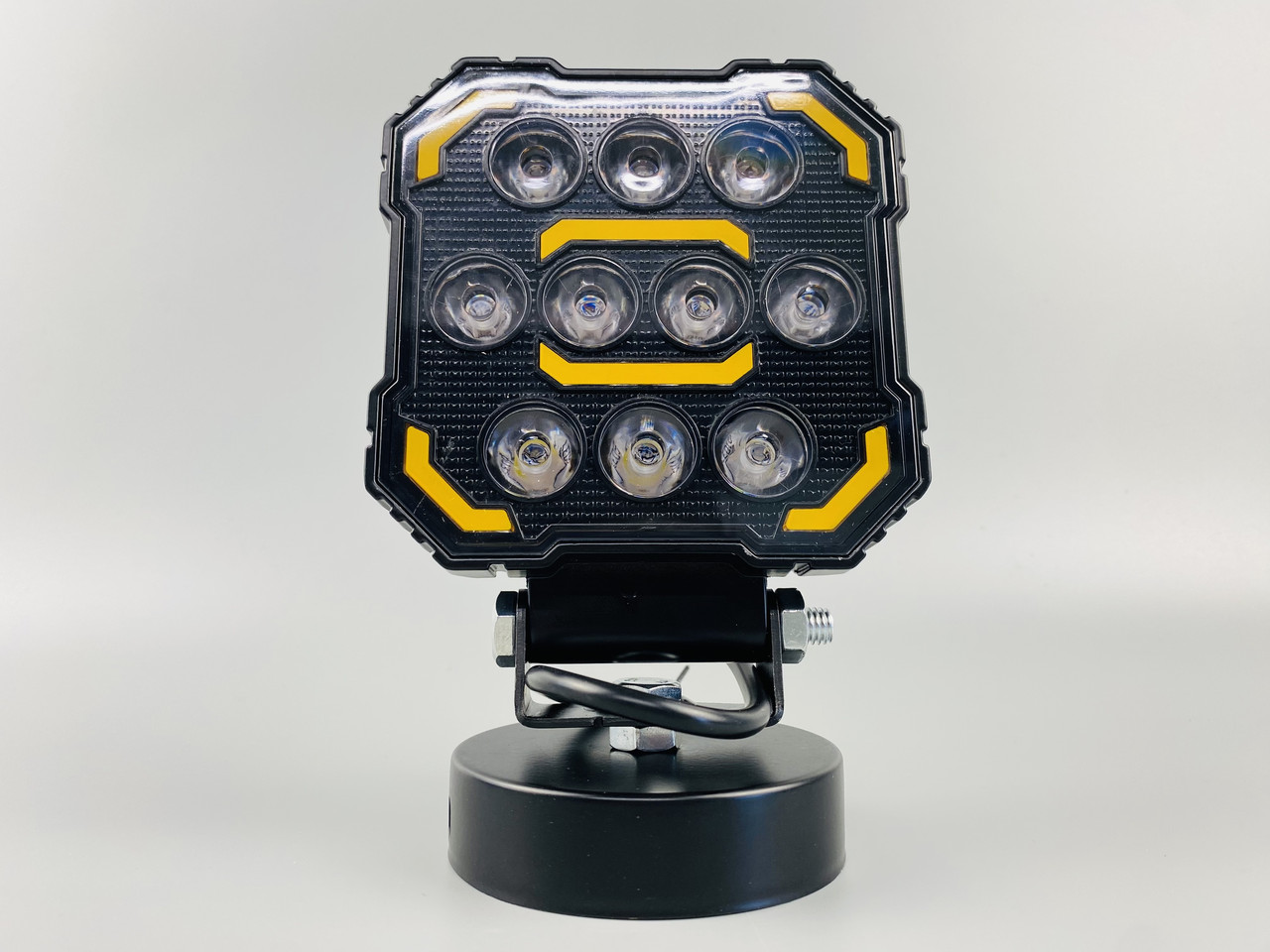 Фара LED квадратна, біле та жовте світло, 112 мм х 128 мм х 37 мм (ширина). 9-60V., фото 1
