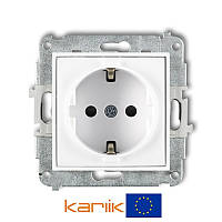 Розетка 1-на з з\к Karlik MINI MGP-1sp біла із шторками захисними