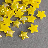 Напівнамистини «Зірки» 10 мм, 10 гр/уп - жовтий з покриттям АВ