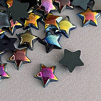Напівнамистини «Зірки» 10 мм, 10 гр/уп - чорний з покриттям АВ