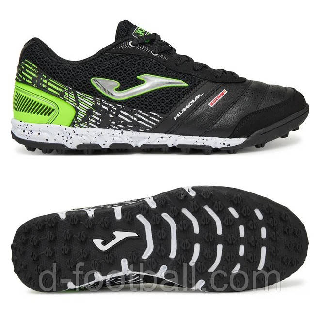 Сороконіжки Joma MUNDIAL чорно-лаймові MUNS2501TF, Чорний, Розмір (EU) — 40.5, фото 1