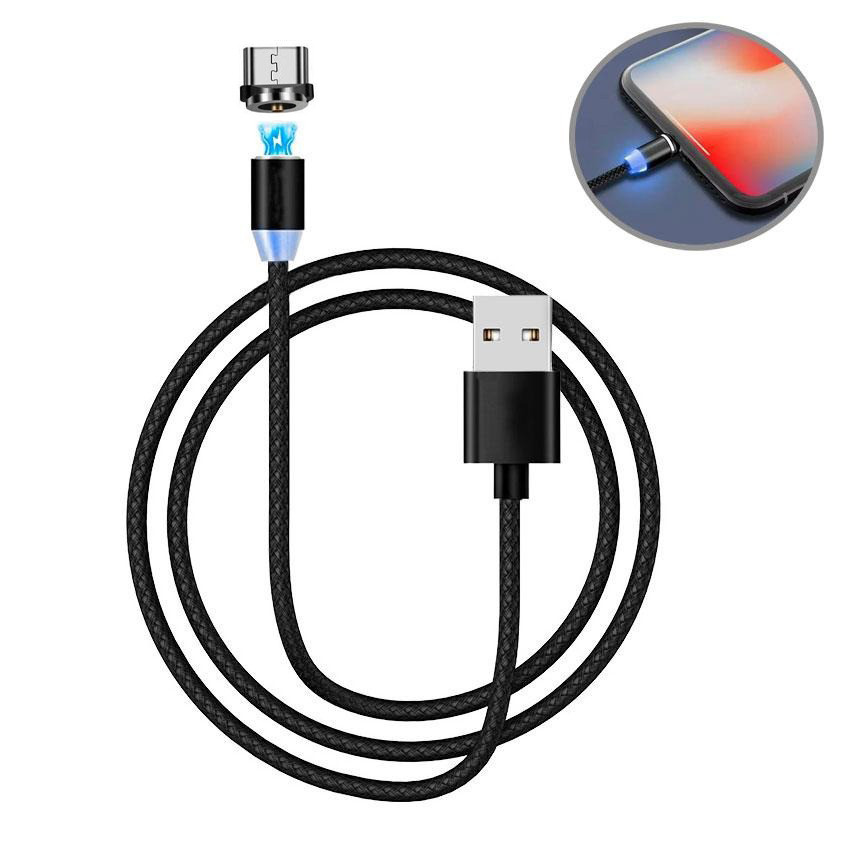 Магнітний кабель для заряджання Micro-USB X-cable M3 Чорний, кабель для заряджання телефону, фото 1