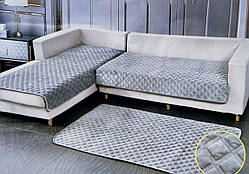 Накидки-дивандеки на кутовий диван і крісла, багатофункціональні 3 полотна