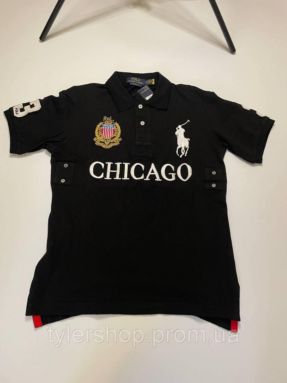 Футболка polo chif kif/ Chicago поло чиф кирр літнє чикаго нове чорне polo raphl lauren - фото 1 - id-p2636798700