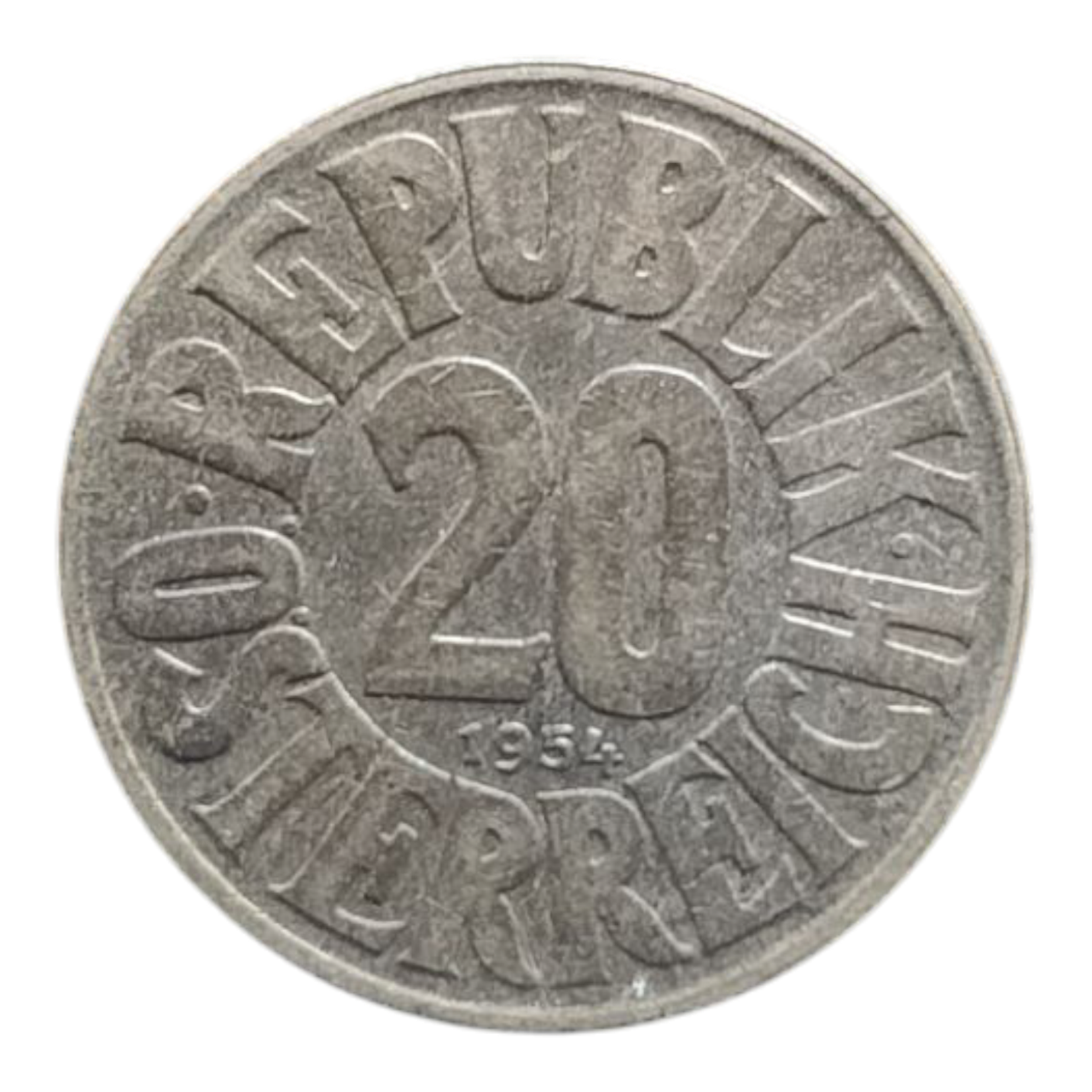 Австрія 20 грошей, 1954