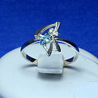 Серебряное кольцо с голубым фианитом кс 1263г