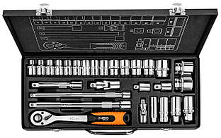 Набір інструментів Neo Tools, набір торцевих головок 1/2", 3/8", 28шт