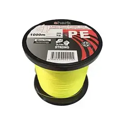 Шнур Shark Super Round Braided PE X4 0.12 мм 1000м 9.4 кг (жовтий)