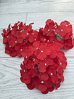 Штучна голівка гортензії ( червона , діаметр 16 см ), фото 5