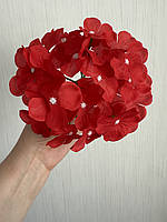 Штучна голівка гортензії ( червона , діаметр 16 см ), фото 4