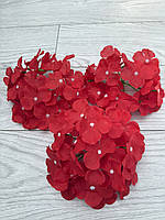 Штучна голівка гортензії ( червона , діаметр 16 см ), фото 7