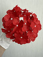Штучна голівка гортензії ( червона , діаметр 16 см ), фото 2