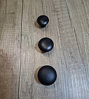 Ручка з нержавіючої сталі для меблів кнопка чорна фарбована GG10 Black - 23мм