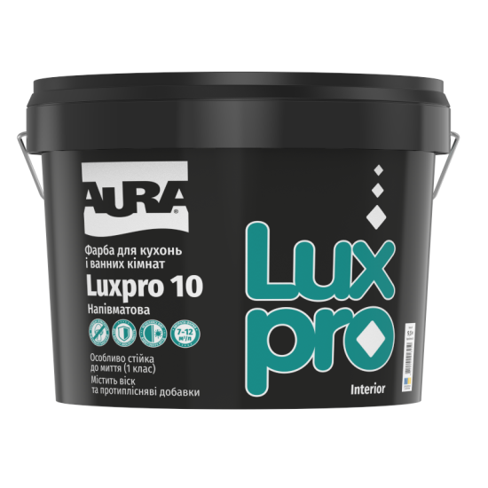 Фарба для кухні та ванної напівматова Aura Luxpro 10 0,95л., фото 1
