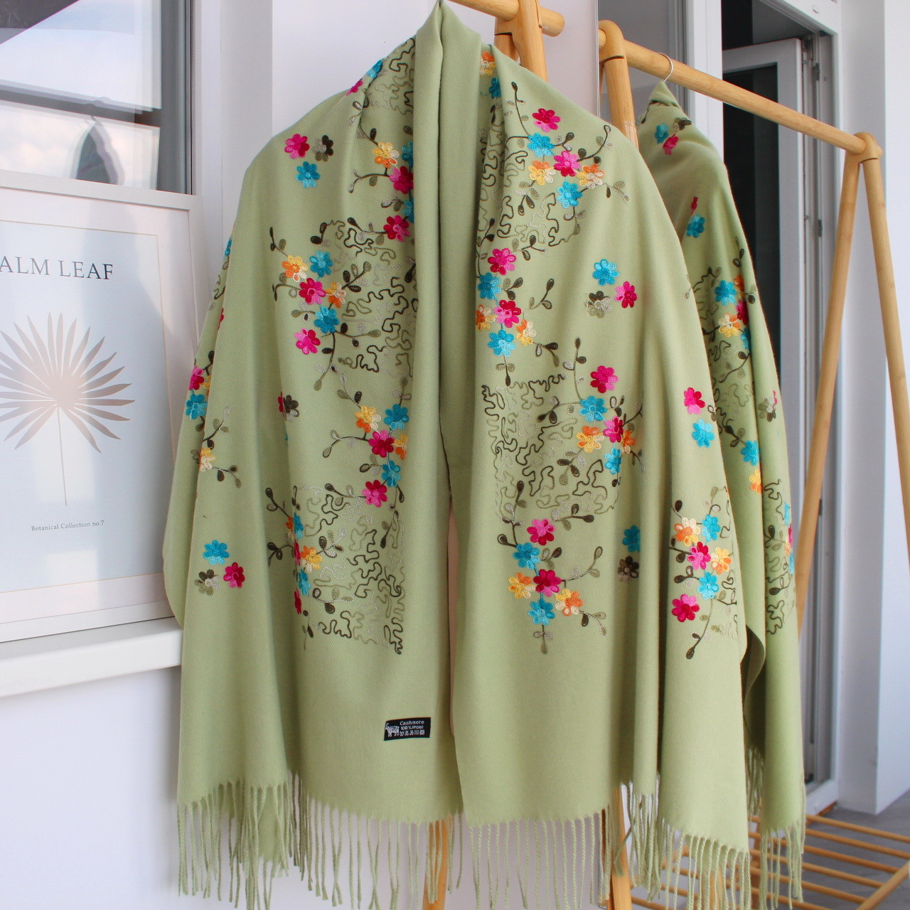 Кашеміровий шарф "Магія природи" фісташковий 134028, фото 1