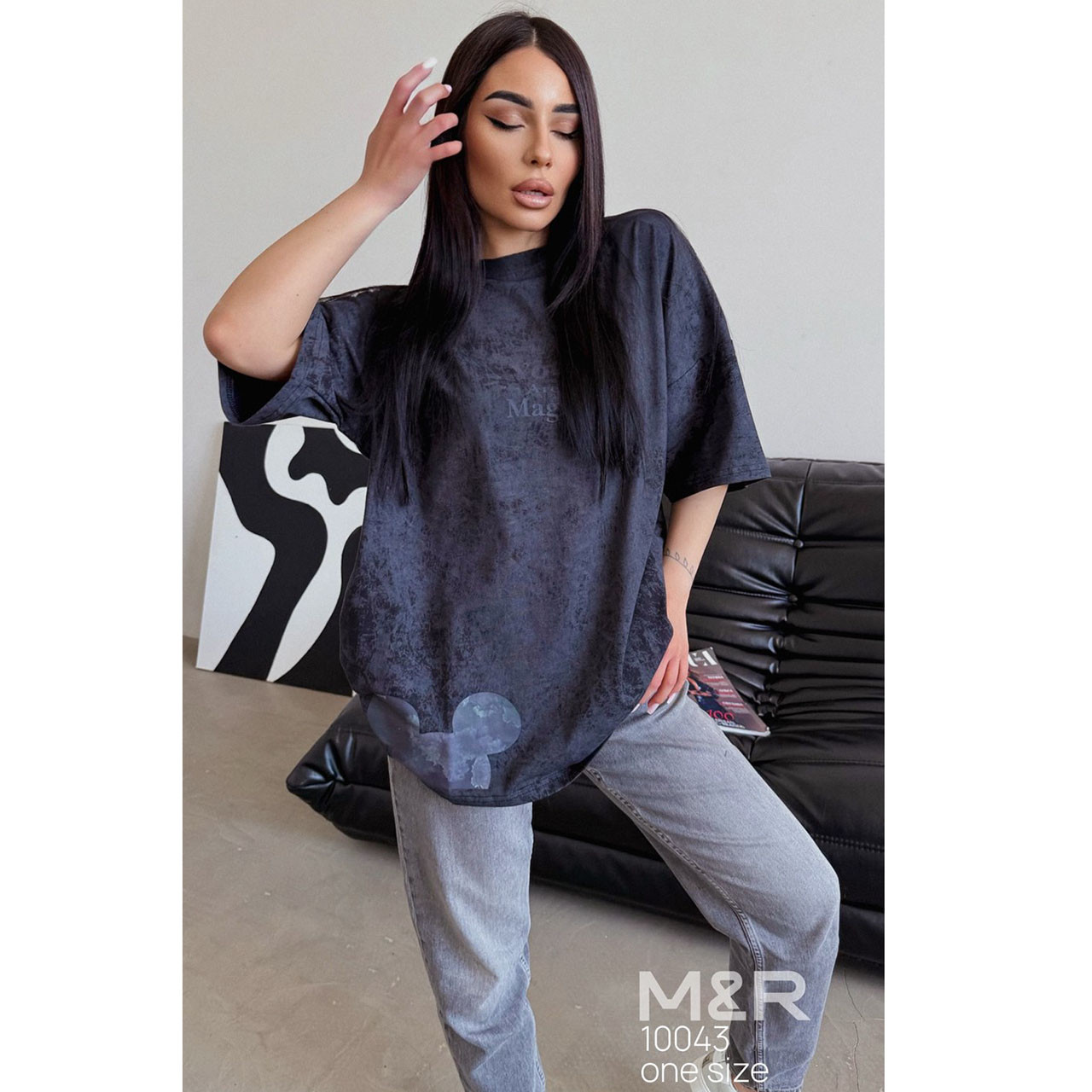 Футболка жіноча OverSize "Вушка+ You Are Magic" (Один-колір або Мікс) Розмір: Один 46- 50 (21321-1), фото 1