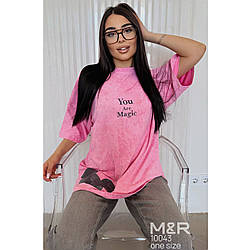 Футболка жіноча OverSize "Інстаграмні моделі" (Один колір або Мікс) Розмір: Один 46- 50 (21321-2)