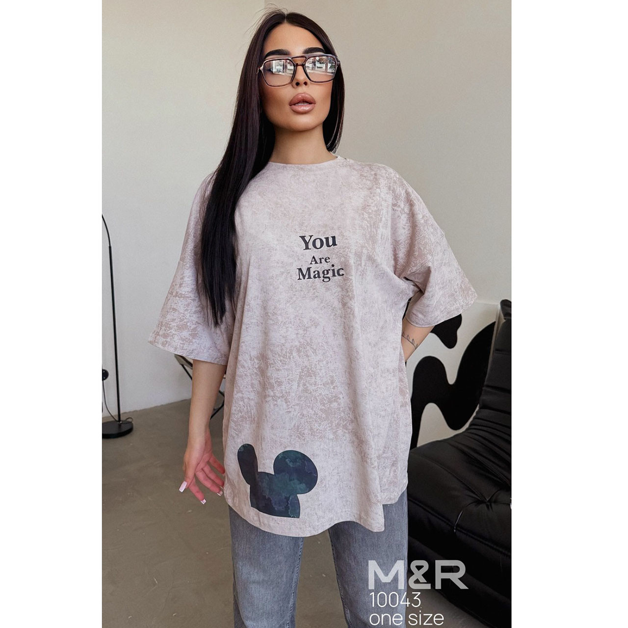 Футболка жіноча OverSize "Інста моделі" (Один колір або Мікс) Розмір: Один 46- 50 (21321-3), фото 1