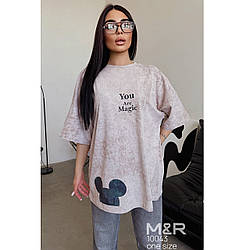 Футболка жіноча OverSize "Інста моделі" (Один колір або Мікс) Розмір: Один 46- 50 (21321-3)