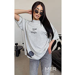 Футболка Жіноча з вушками OverSize "Інстаграмні моделі" (Один-колір) Розмір: Одін 46- 50 (21321-4)