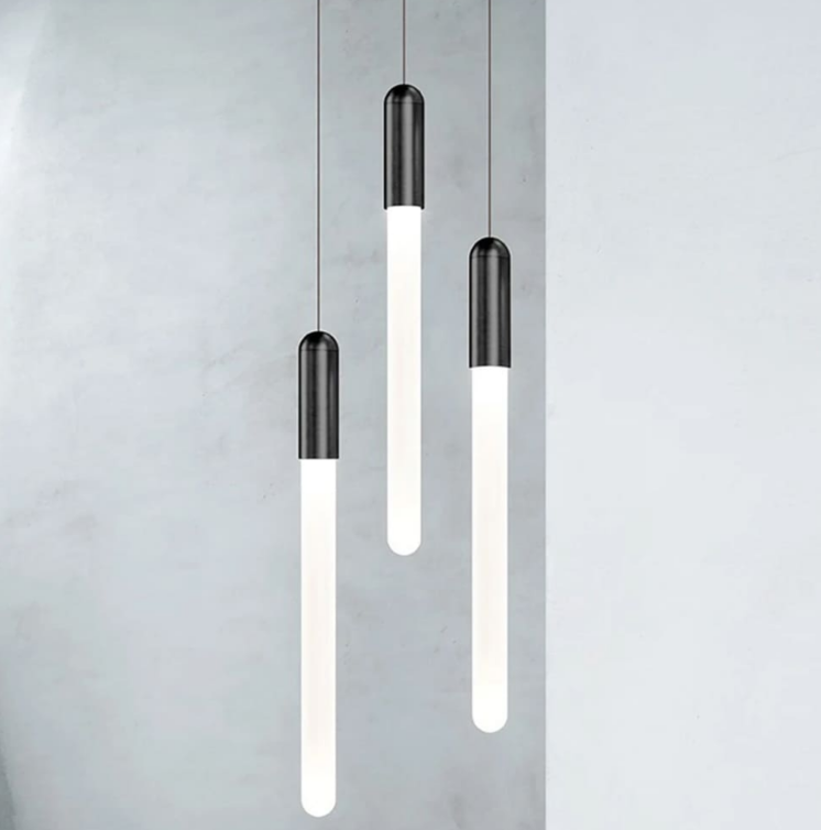 Світильник із підвісною матовою паличкою у чорному корпусі 30х3 см A271-30*300 BK, фото 1