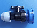 Перехідник із краном для єврокуба D-60 мм, на трубу ПНД ⌀25, фото 2