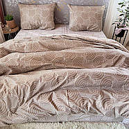 Постільна білизна Королева Ночі (Бязь) | Полуторний комплект | 50х70 | Хвилі на бежевому, фото 2
