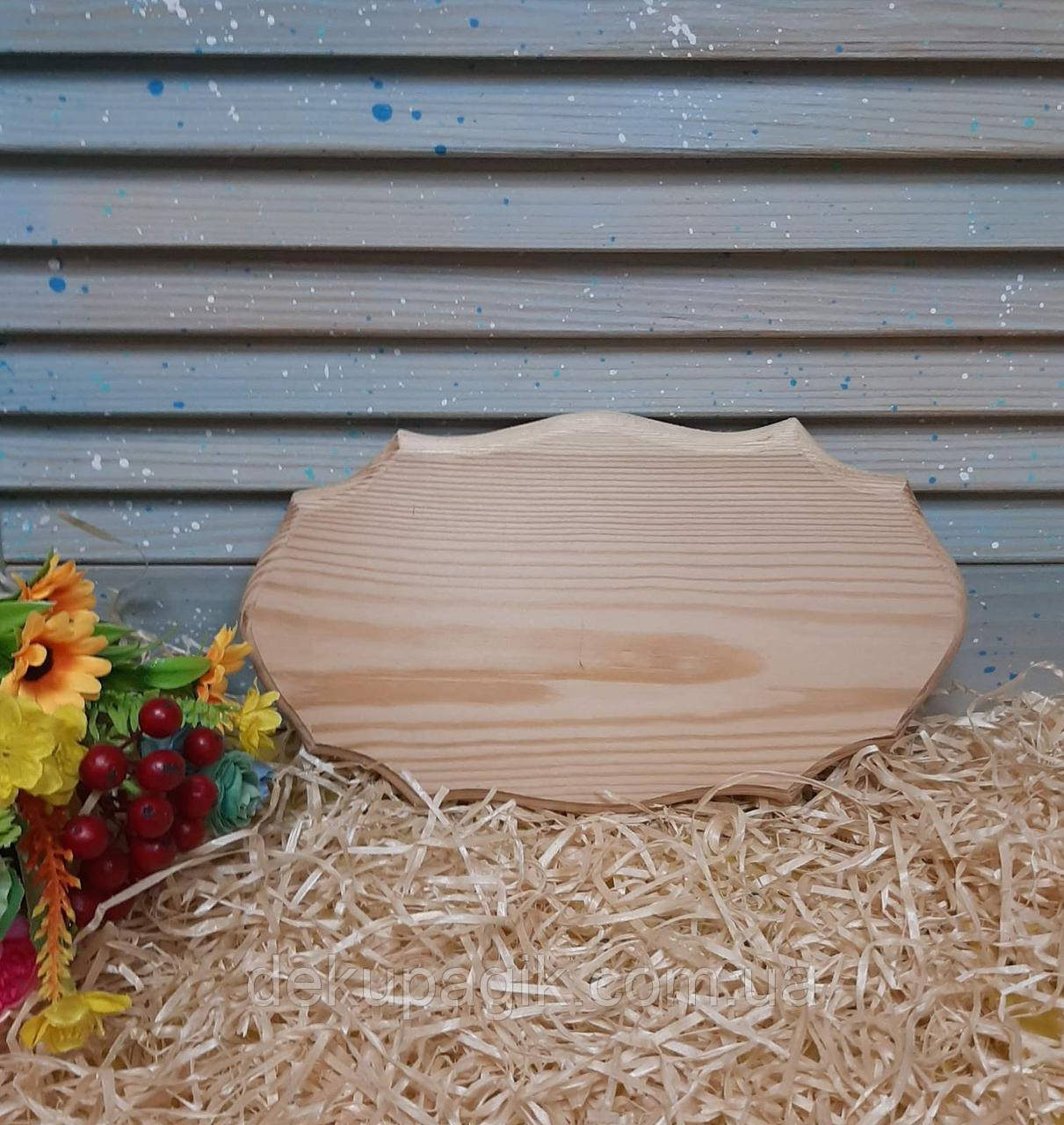 Панно дерев'яне Хвиля 14х24см (сосна 1,5см), фото 1