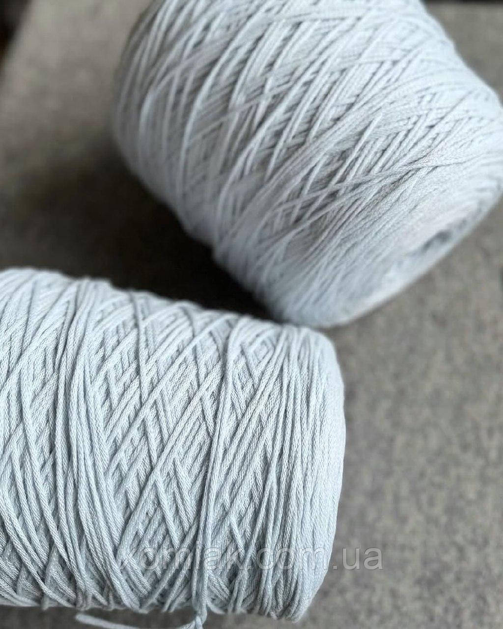 Пряжа кардний меринос шнурочком Park merino BeMiVa светлый блакитний, 380 грамів
