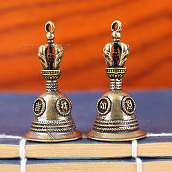 Маленький Тибетський дзвіночок із ваджерою 4.7х2.5 см, дрилбу, брелок, декор