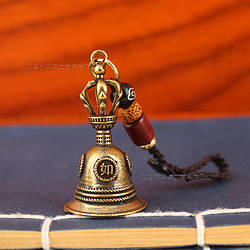 Підвіска Тибетський дзвіночок із ваджорою 4.7х2.5 см і шнурком, дрилбу, брелок, декор